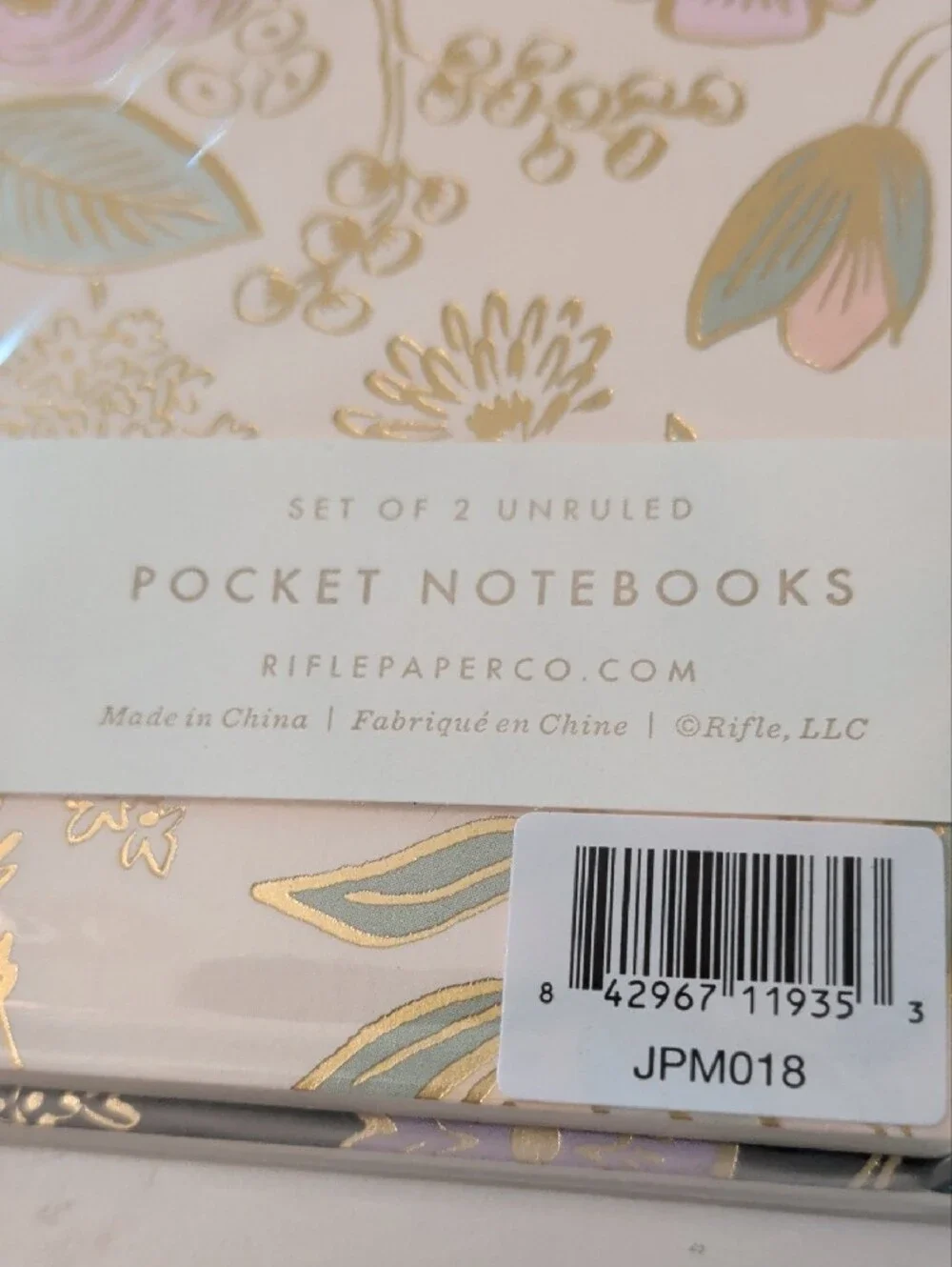 Rifle Paper Co. Black Floral Notebook Set with Pink, Purple and Gold Foil